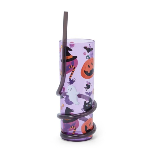 Morrisons Halloween Tumbler With Swirly Straw Assorted