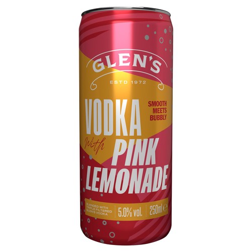 Glen's Vodka with Pink Lemonade 250ml