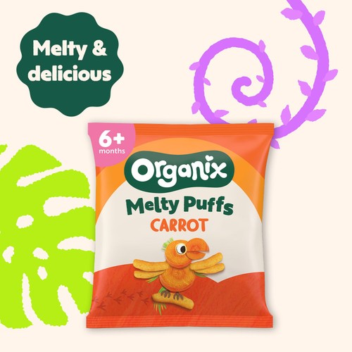  Organix Melty Carrot Puffs 7+ Months Stage 2