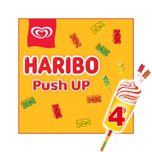 Haribo Push Up Vanilla & Strawberry Ice Cream Lollies 4 x 85ml