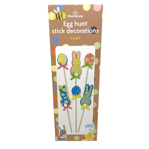 Morrisons Egg Bunny Hunt Stick Decorations