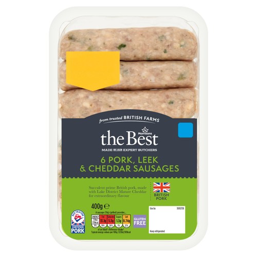 Morrisons The Best Extra Mature Cheddar & Leek Pork Sausage 400g