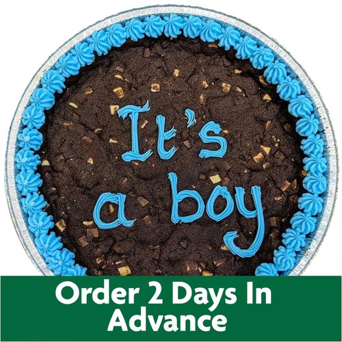 Giant 10" Triple Chocolate Cookie Its A Boy (Serves 10)   FTO