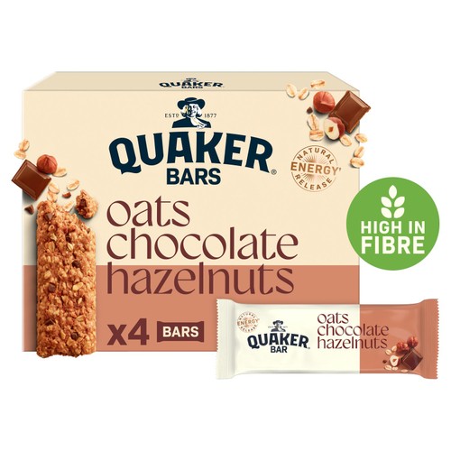 Quaker Hazelnut & Chocolate Bars 4 Pack 160G