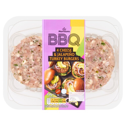 Morrisons BBQ 4 Cheese & Jalapeno Turkey Burgers