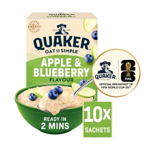 Quaker Oat So Simple Apple & Blueberry Porridge Sachets 