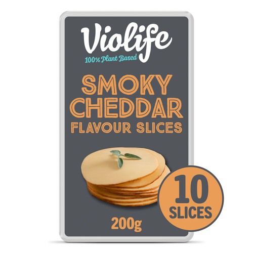 Violife 10 Smoky Cheddar Flavour Slices Vegan Alternative to Cheese