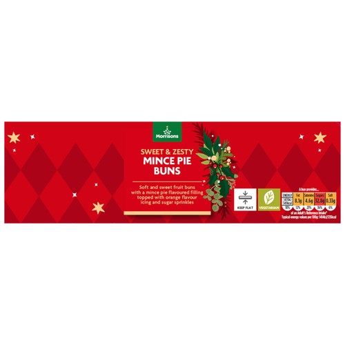 Morrisons Mince Pie Buns 2 Pack
