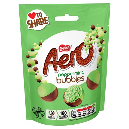 Aero Bubbles Peppermint Mint Chocolate Sharing Pouch