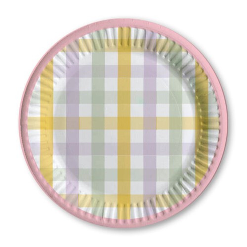 Nutmeg Home Pastel Gingham Plates