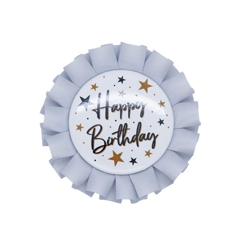 Nutmeg Metallic Happy Birthday Rosette