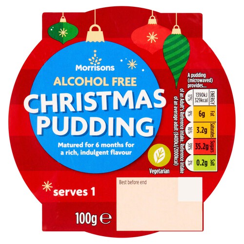 Morrisons Alcohol Free Christmas Pudding Serves 1