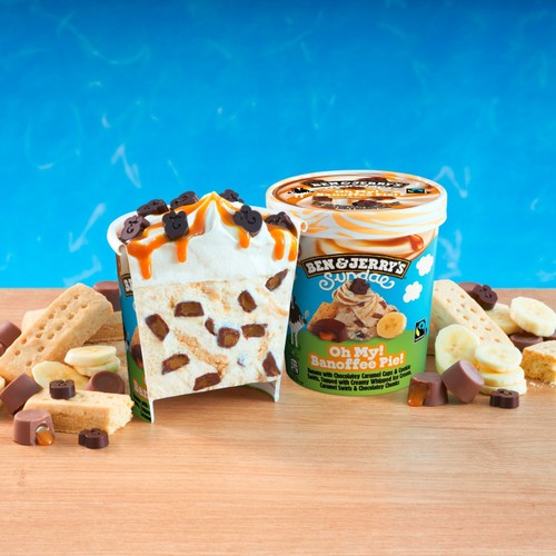 Ben & Jerry's Sundae Oh My Banoffee Pie Ice Cream Tub   427ml