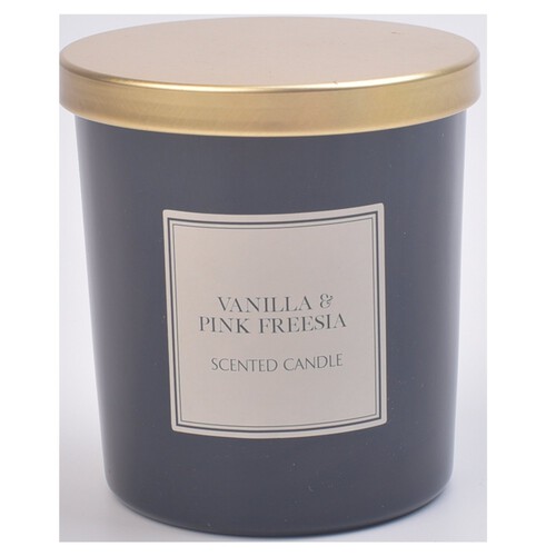 Nutmeg Home 1 Wick Waxfill Vanilla & Pink Freesia Black Glass