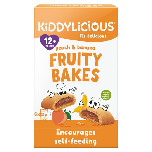 Kiddylicious Peach & Banana Fruity Bakes Baby Snacks 