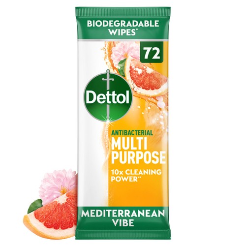 Dettol 72 Antibacterial Multi Purpose Large Cleaning Wipes