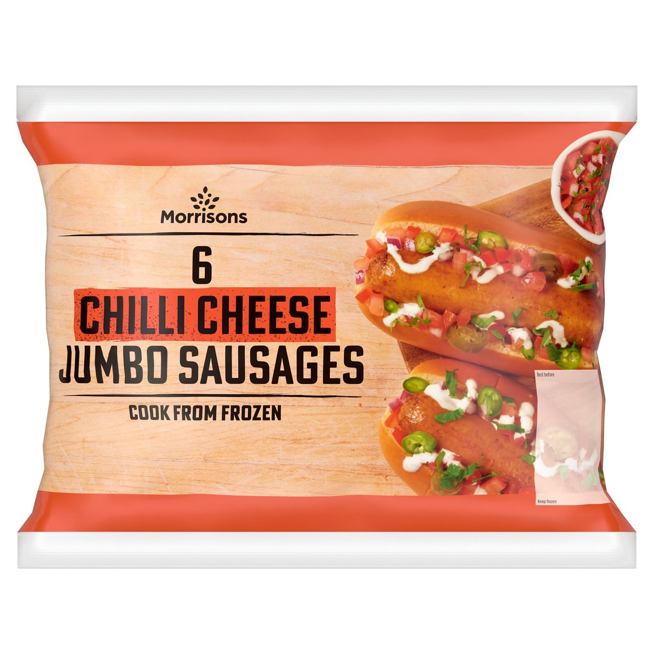Morrisons 6 Chilli Cheese Jumbo Sausages 480g