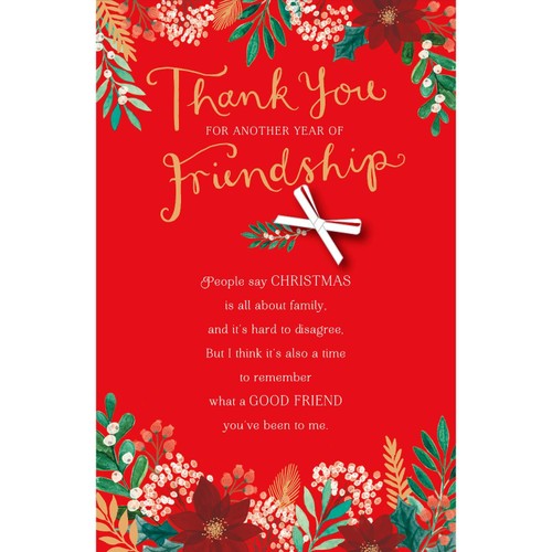 Thank You Friendship Christmas Card
