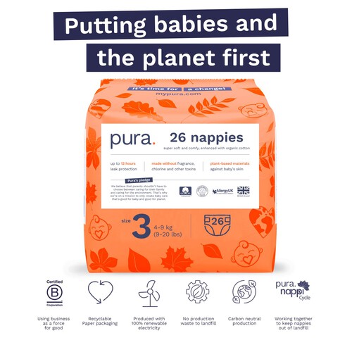 Pura Soft Baby Nappies Size 3 (26 pack)