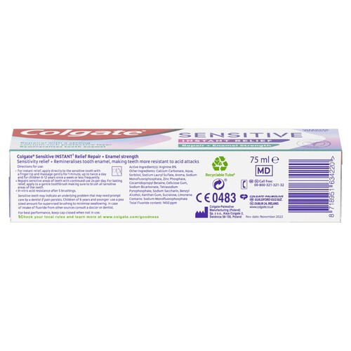 Colgate Sensitive Instant Relief Enamel Toothpaste 