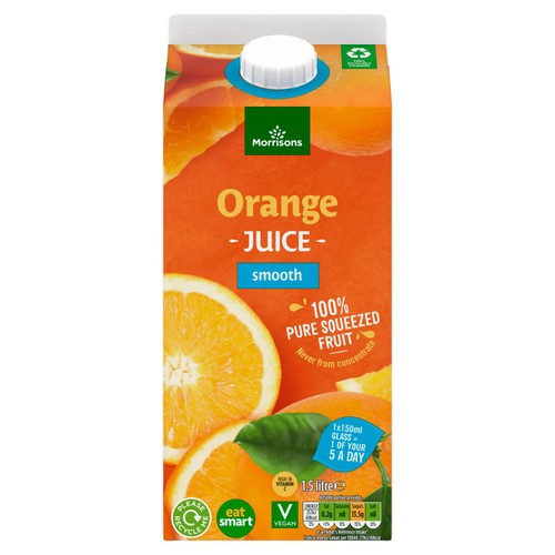 Morrisons 100%  Smooth Orange Fruit Juice  1.5L