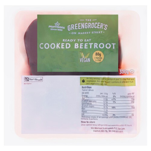 Morrisons Natural Cooked Beetroot 