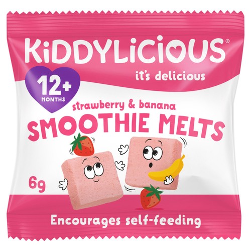 Kiddylicious Strawberry & Banana Smoothie Melts Baby Snacks