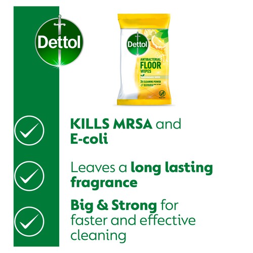 Dettol Multi Purpose Antibacterial Floor Cleaning Wipes Lemon