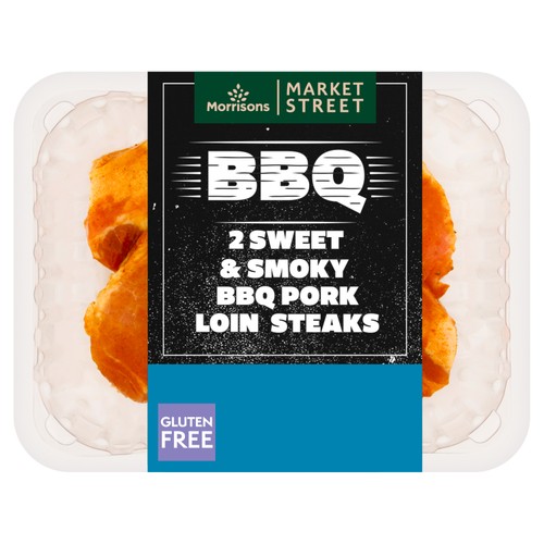 Morrisons British Sweet & Smokey Bbq Pork Loin Steaks 2 Pack 250g