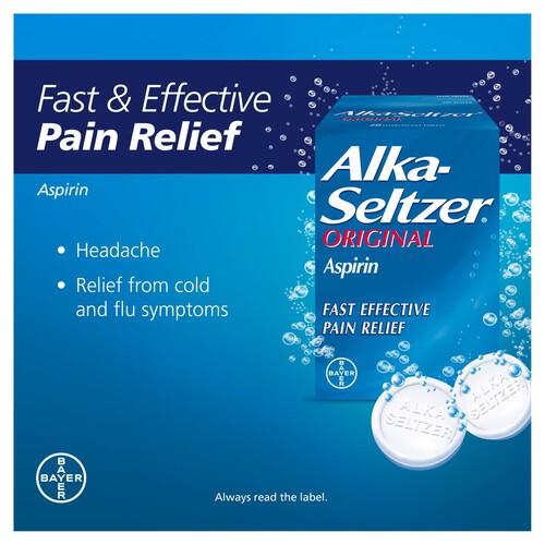 Alka-Seltzer Original Aspirin Pain Relief Soluble Tablets