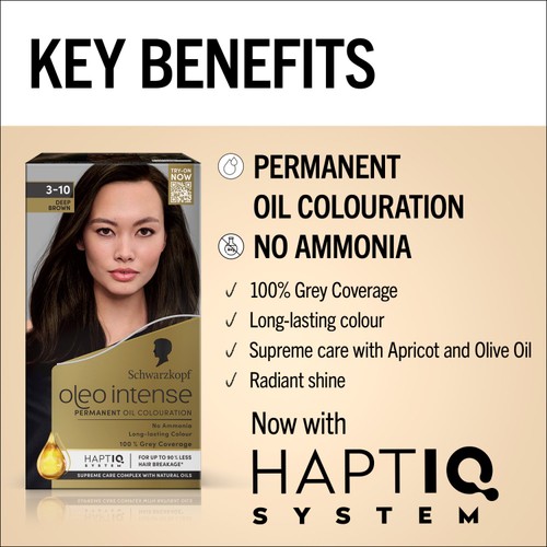 Schwarzkopf Oleo Intense Permanent Hair Dye 3-10 Deep Brown