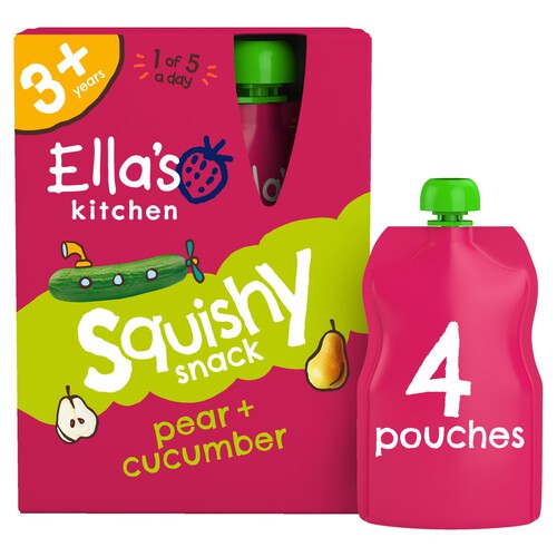 Ella's Kitchen Pear and Cucumber Kids Snack Multipack Pouch 3+ Years