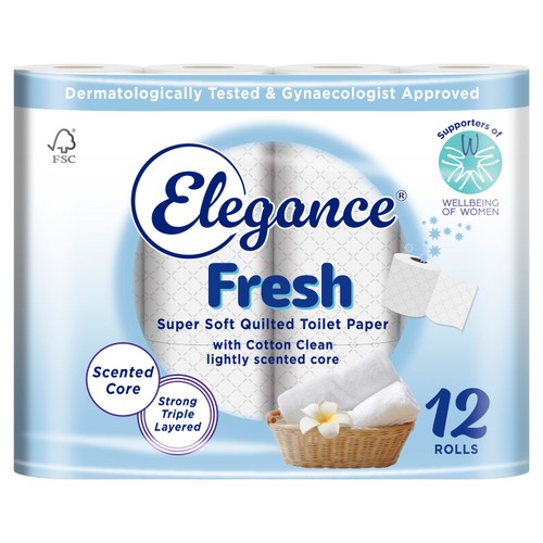 Elegance Fresh Toilet Roll 12 Pack