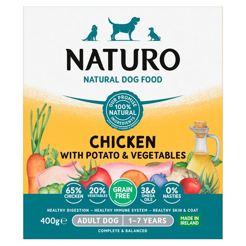 Naturo Grain Free Adult Dog Food In Chicken & Potato With Vegetables