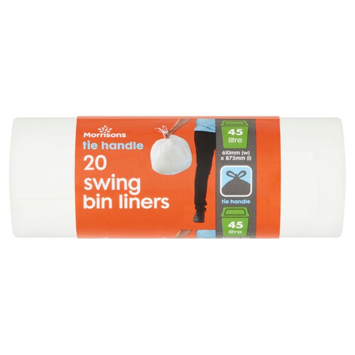 Morrisons 45L Tie Handle Swing Kitchen Bin Liners