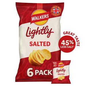 Walkers Less Salt Lightly Salted Multipack Crisps6x25g