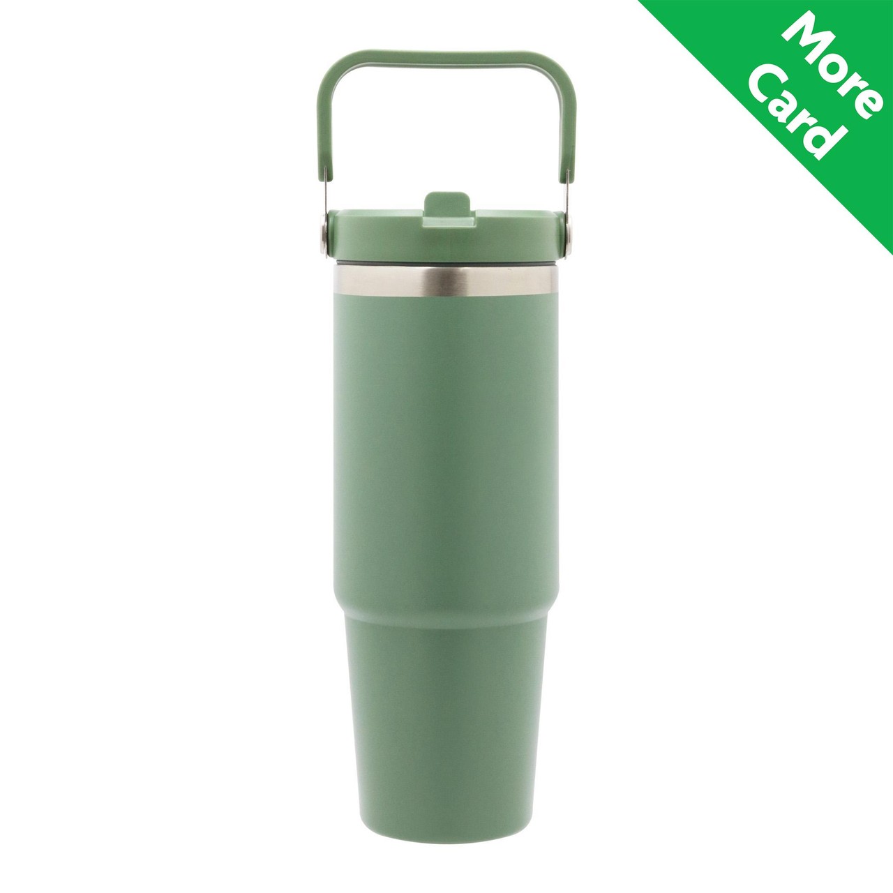 Nutmeg Home Stainless Steel Tumbler With Top Handle Green