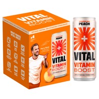Vital Vitamin Water Sparkling Peach 4 x 330ml
