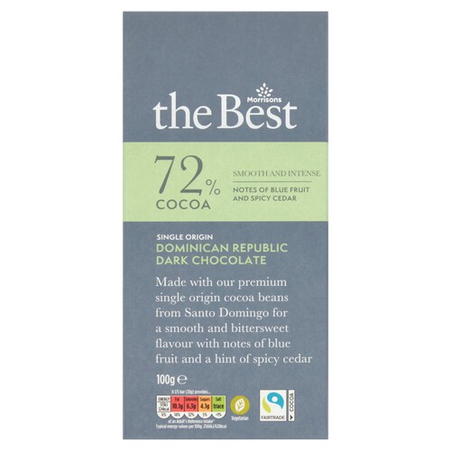 Morrisons The Best 72% Cocoa Dominican Republic Dark Chocolate