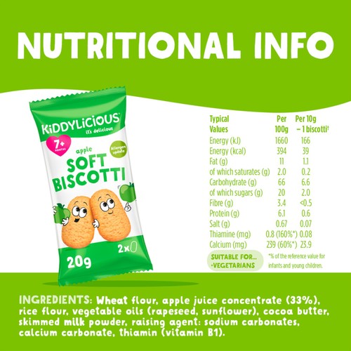 Kiddylicious Apple Soft Biscotti Baby Snacks