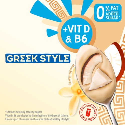 Muller Light Greek Style Coconut with Vanilla Yogurt