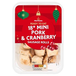 Morrisons 18 Mini Pork & Cranberry Sausage Rolls 180g