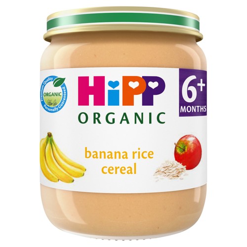 HiPP Organic Banana Rice Breakfast Baby Food Jar 4+ Months 125g