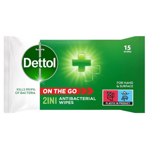 Dettol On The Go Hands And Surface Antibacterial Wipes 