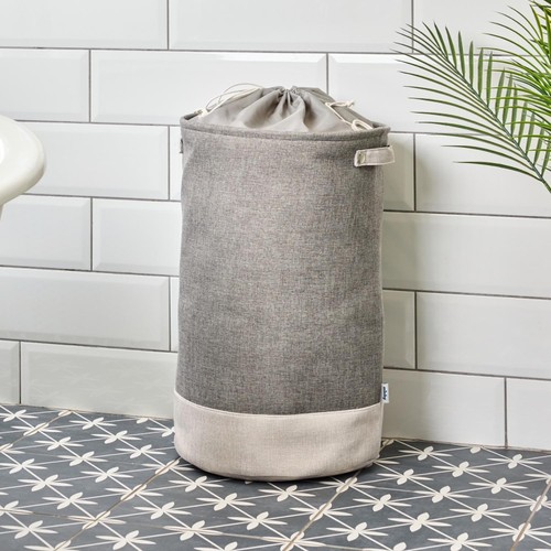 Minky Fabric Round Storage Hamper