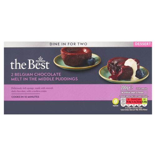 Morrisons The Best 2 Belgian Chocolate Melt In The Middle Puddings