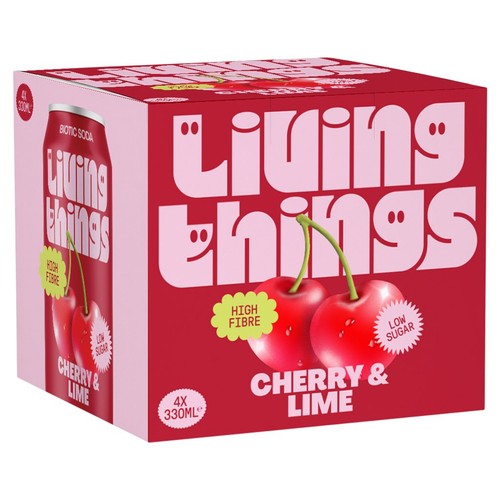Living Things Cherry & Lime Prebiotic Soda 