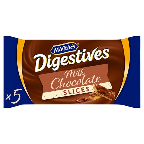 McVitie's Digestives Milk Chocolate Slices Cake Bars 5 Pack Multipack