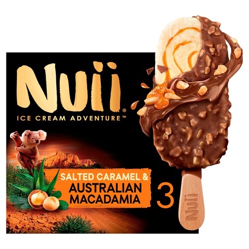 Nuii Salted Caramel & Australian Macadamia Ice Cream Sticks