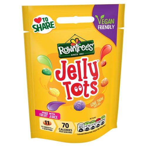 Rowntree's Jelly Tots Sweets Sharing Pouch Vegan 150g